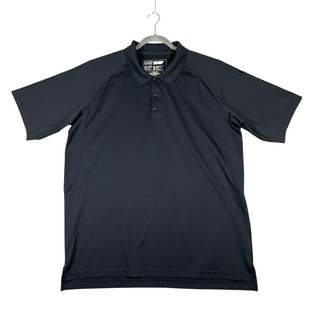 511 TACTILE Men Polo Shirt Size XL Tall Black Ribbed Collar Short Sleeve Buttons - Picture 1 of 5